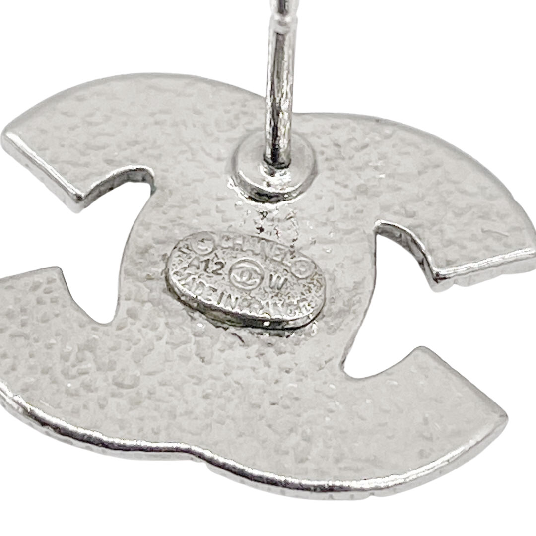 CHANEL シャネル ピアス ココマーク ラインストーン シルバー A12W