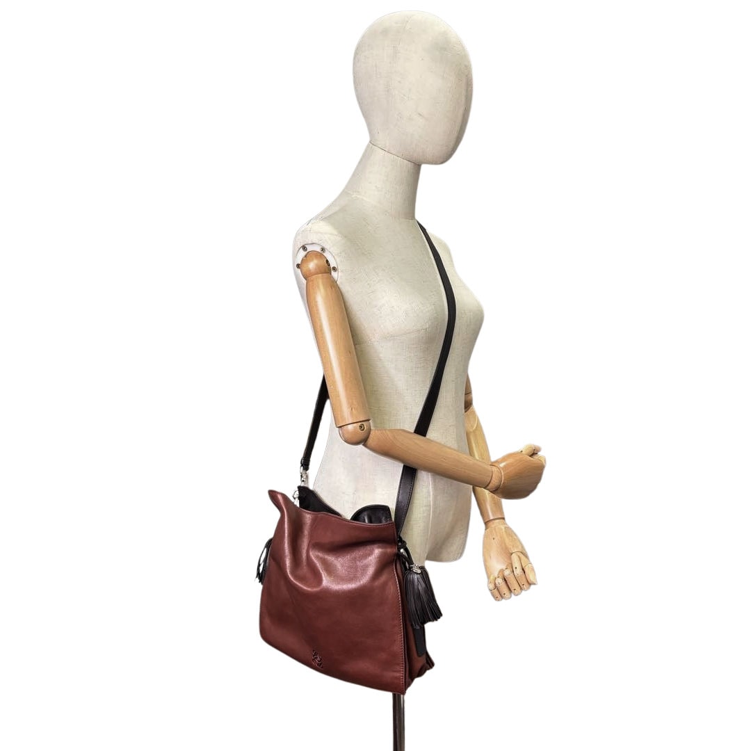 LOEWE ロエベ ショルダーバッグ フラメンコ30 巾着 フリンジ ナッパ