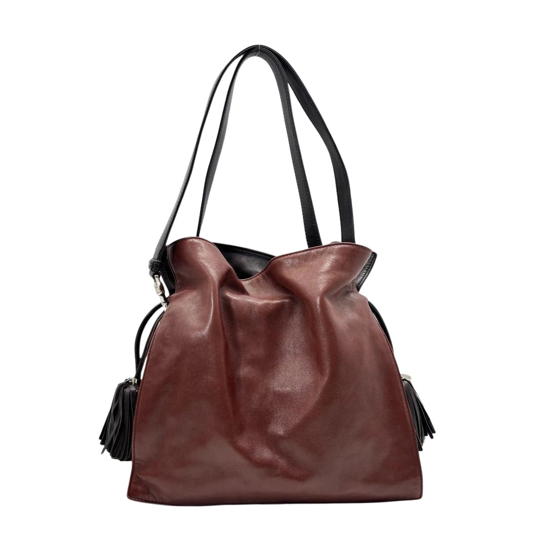 LOEWE ロエベ ショルダーバッグ フラメンコ30 巾着 フリンジ ナッパ
