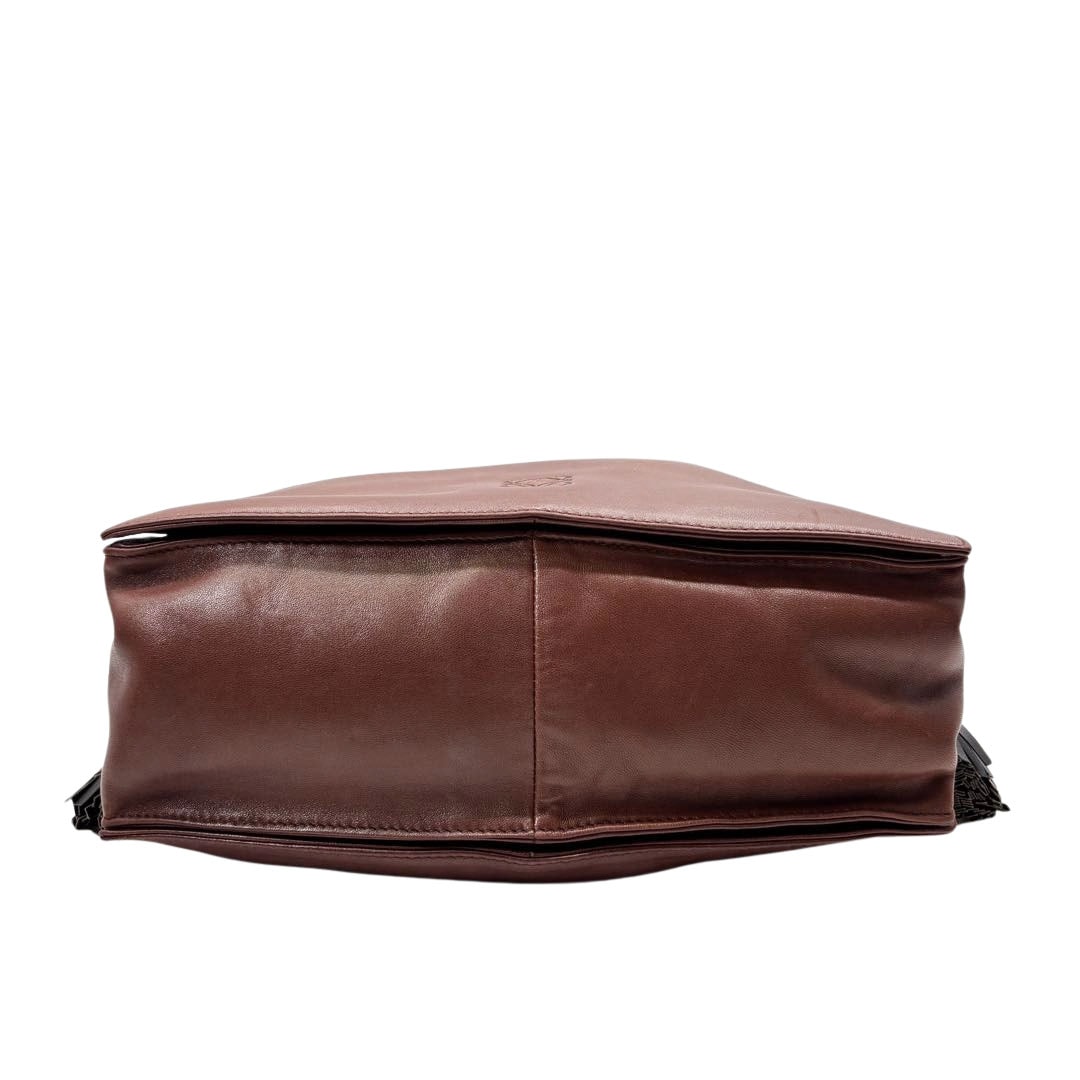 LOEWE(ロエベ) ショルダーバッグ フラメンコ ダークブラウン ナッパレザー LOEWE ロエベ ショルダーバッグ フラメンコ30 巾着 フリンジ ナッパ