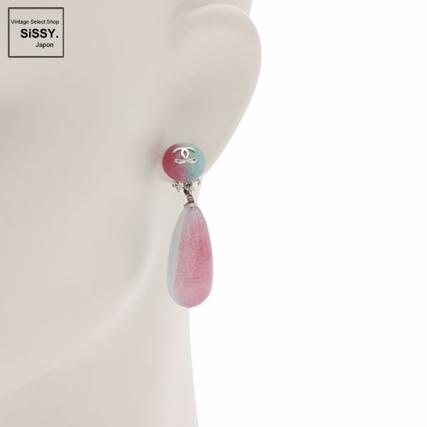 シャネル イヤリング ココマーク カラーストーン 水色 ピンク 99P CHANEL