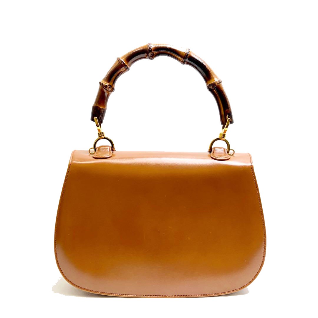 GUCCI グッチ バンブー 2WAYハンドバッグ レザー ブラウン 000