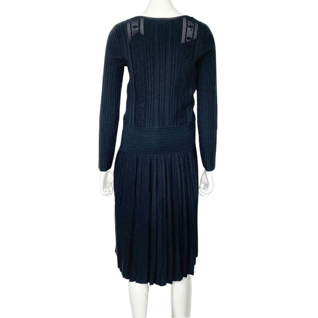 CHANEL シャネル ワンピース ココマーク プリーツ レーヨン 40