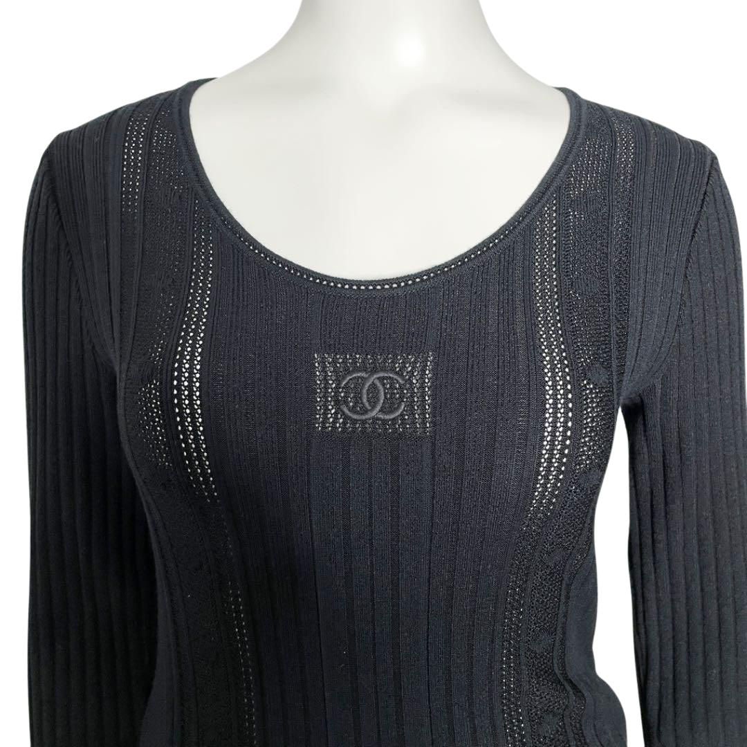 CHANEL シャネル ワンピース ココマーク プリーツ レーヨン 40