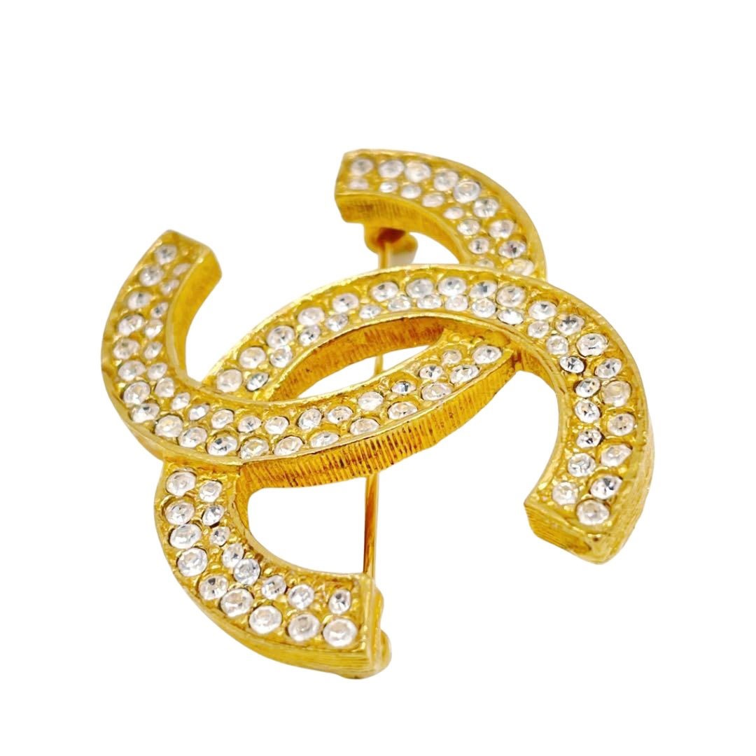 CHANEL シャネル ブローチ ココマーク ラインストーン ゴールド 174