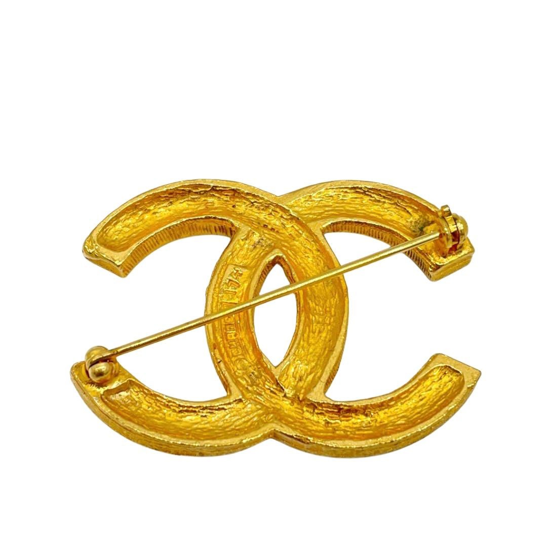 CHANEL シャネル ブローチ ココマーク ラインストーン ゴールド 174