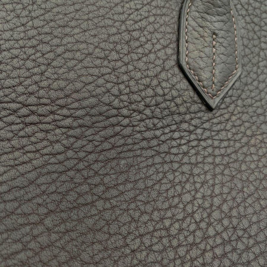 HERMES エルメス ハンドバッグ バーキン35 フィヨルド ダークブラウン シルバー金具 □G刻印