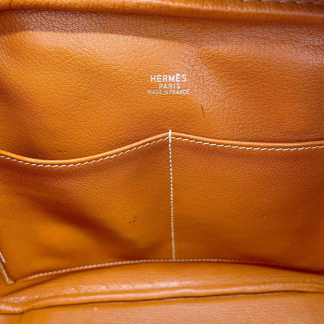 HERMES エルメス プリュム28 ハンドバッグ ヴォー・エプソン ブラウン系 □H刻印