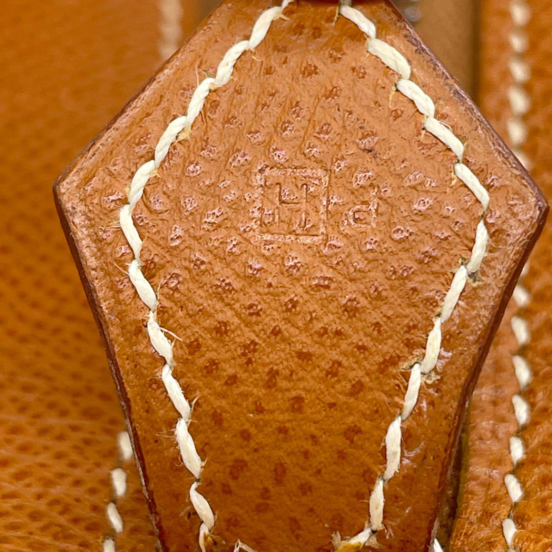 HERMES エルメス プリュム28 ハンドバッグ ヴォー・エプソン ブラウン系 □H刻印