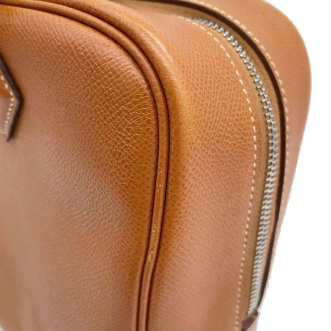 HERMES エルメス プリュム28 ハンドバッグ ヴォー・エプソン ブラウン系 □H刻印