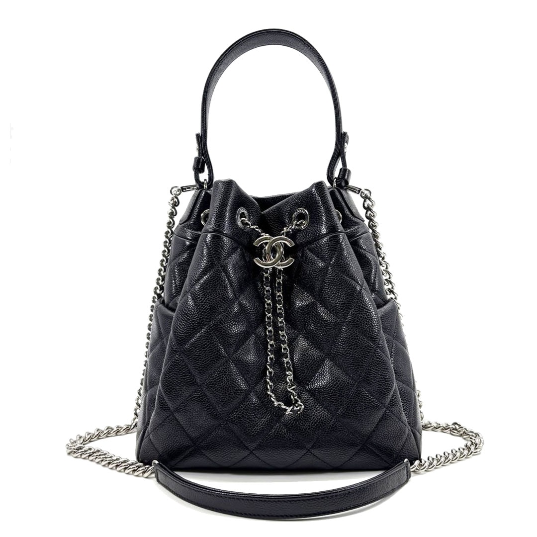 CHANEL シャネル 巾着型 2WAYチェーンショルダーバッグ キャビア