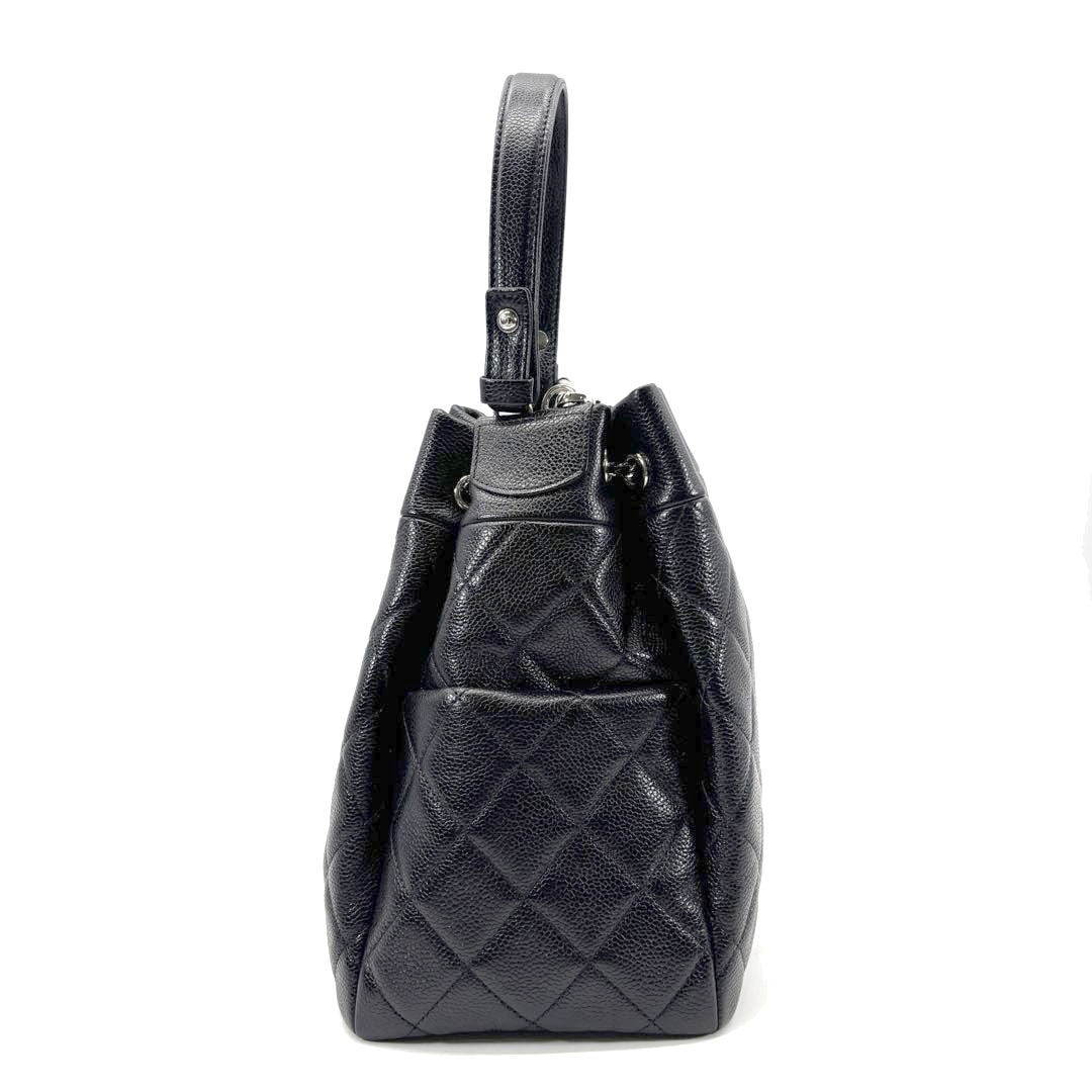 CHANEL シャネル 巾着型 2WAYチェーンショルダーバッグ キャビアスキン