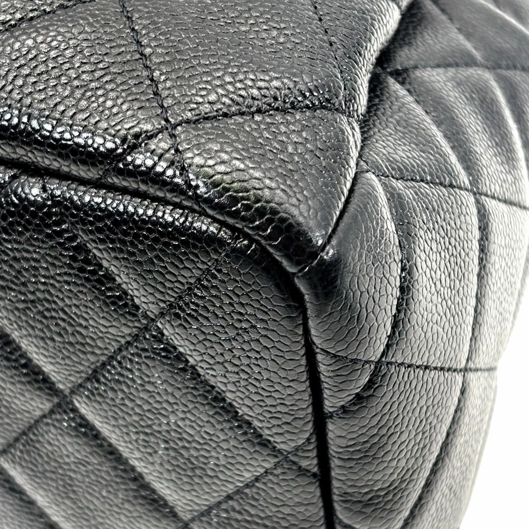 CHANEL シャネル 巾着型 2WAYチェーンショルダーバッグ キャビアスキン ブラック/シルバー金具 28番台 A91273