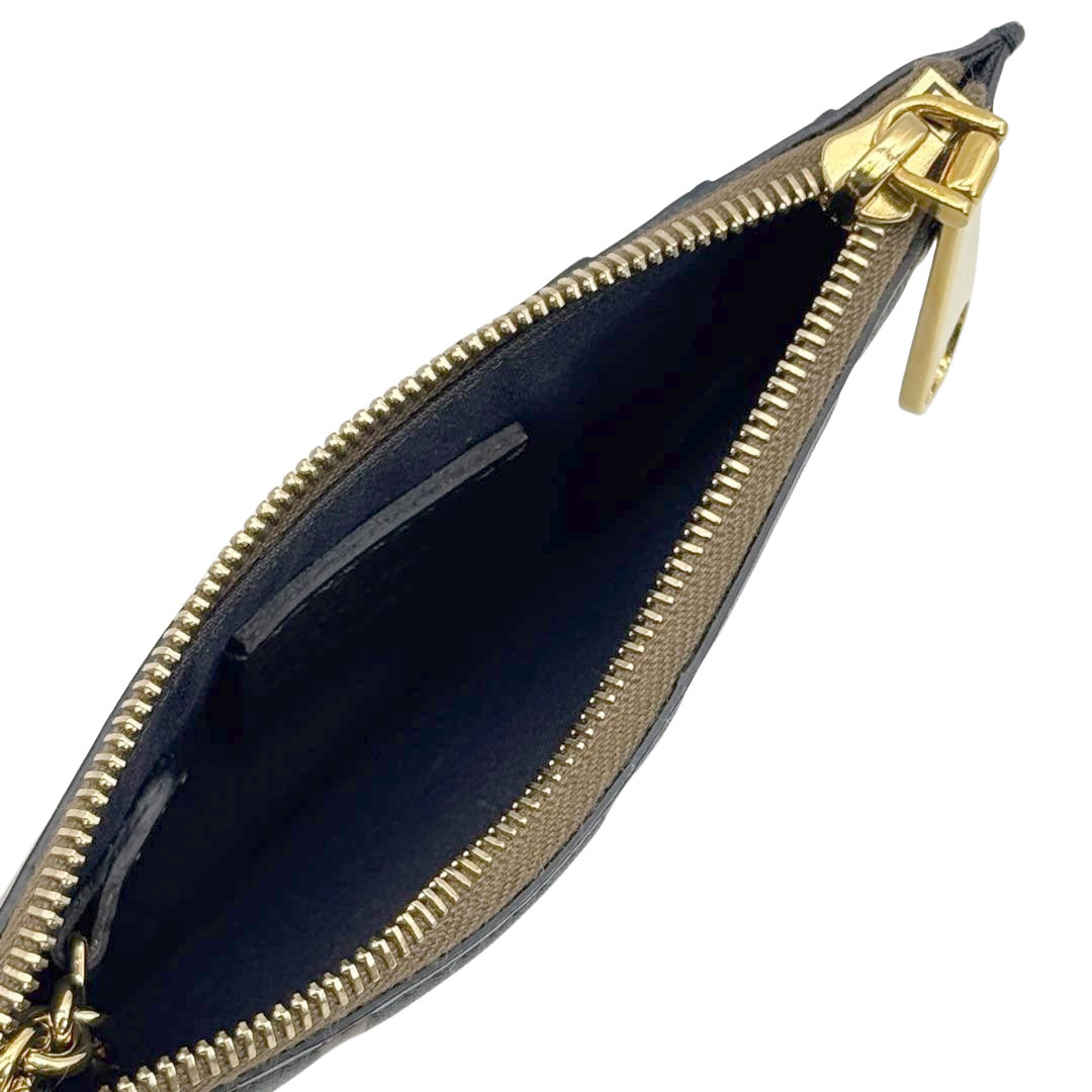 FENDI フェンディ フラグメントケース カードケース コインケース エフイズ FF柄 レザー ブラウン/ブラック 8AP161