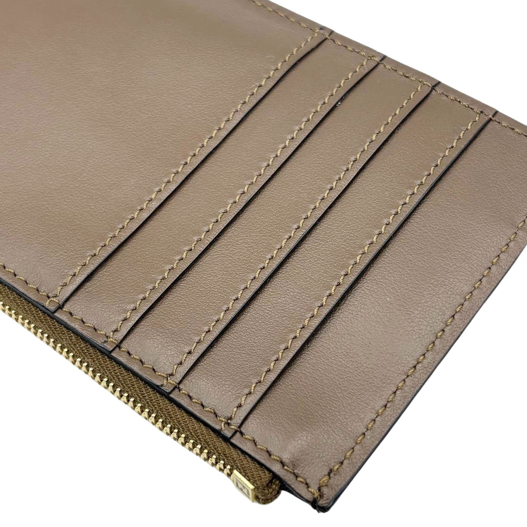 FENDI フェンディ フラグメントケース カードケース コインケース エフイズ FF柄 レザー ブラウン/ブラック 8AP161