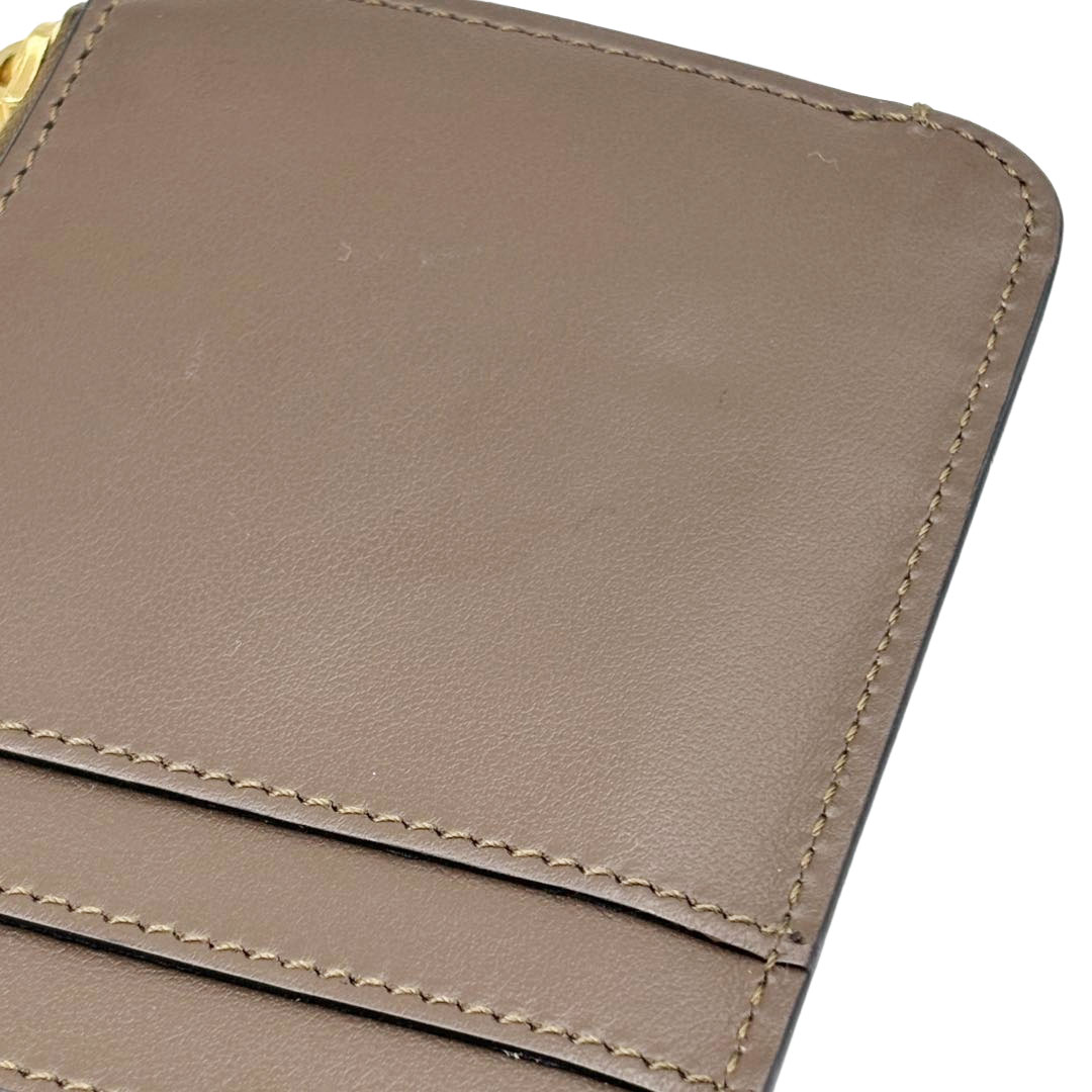 FENDI フェンディ フラグメントケース カードケース コインケース エフイズ FF柄 レザー ブラウン/ブラック 8AP161