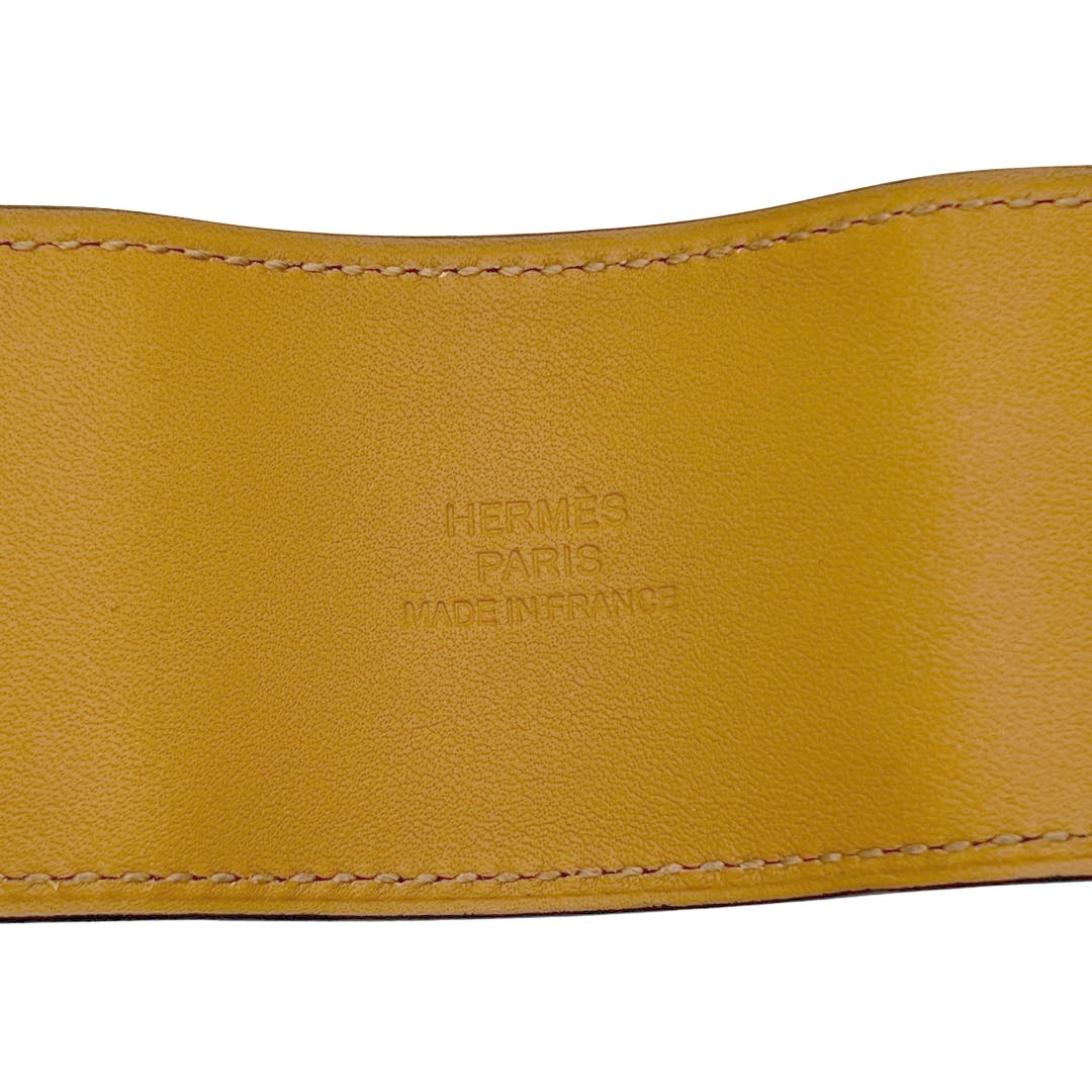 HERMES エルメス レザーブレスレット コリエドシアン Sサイズ ボックスカーフ ブラック/シルバー金具 X刻印