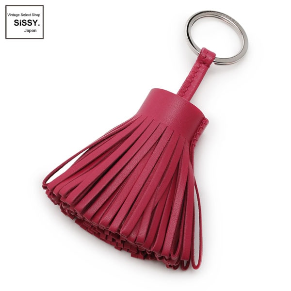 ■エルメス■ カルメン キーホルダー キーリング ラムスキン ローズショッキング 【HERMES】