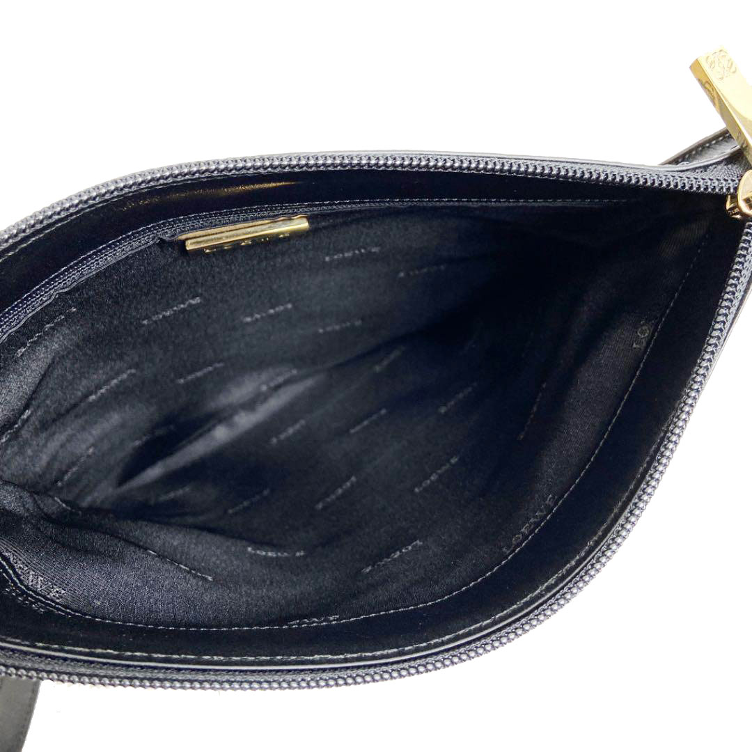 LOEWE ロエベ 斜め掛けショルダーバッグ アナグラム キャンバス ベージュ系 ブラック