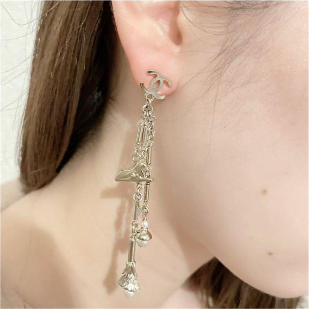 CHANEL シャネル ピアス ココマーク スフィンクス ドレス フェイクパール ゴールド C19A