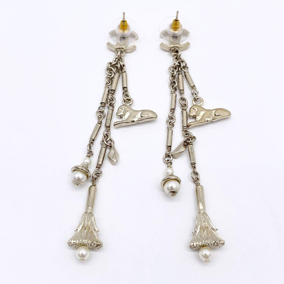 CHANEL シャネル ピアス ココマーク スフィンクス ドレス フェイクパール ゴールド C19A