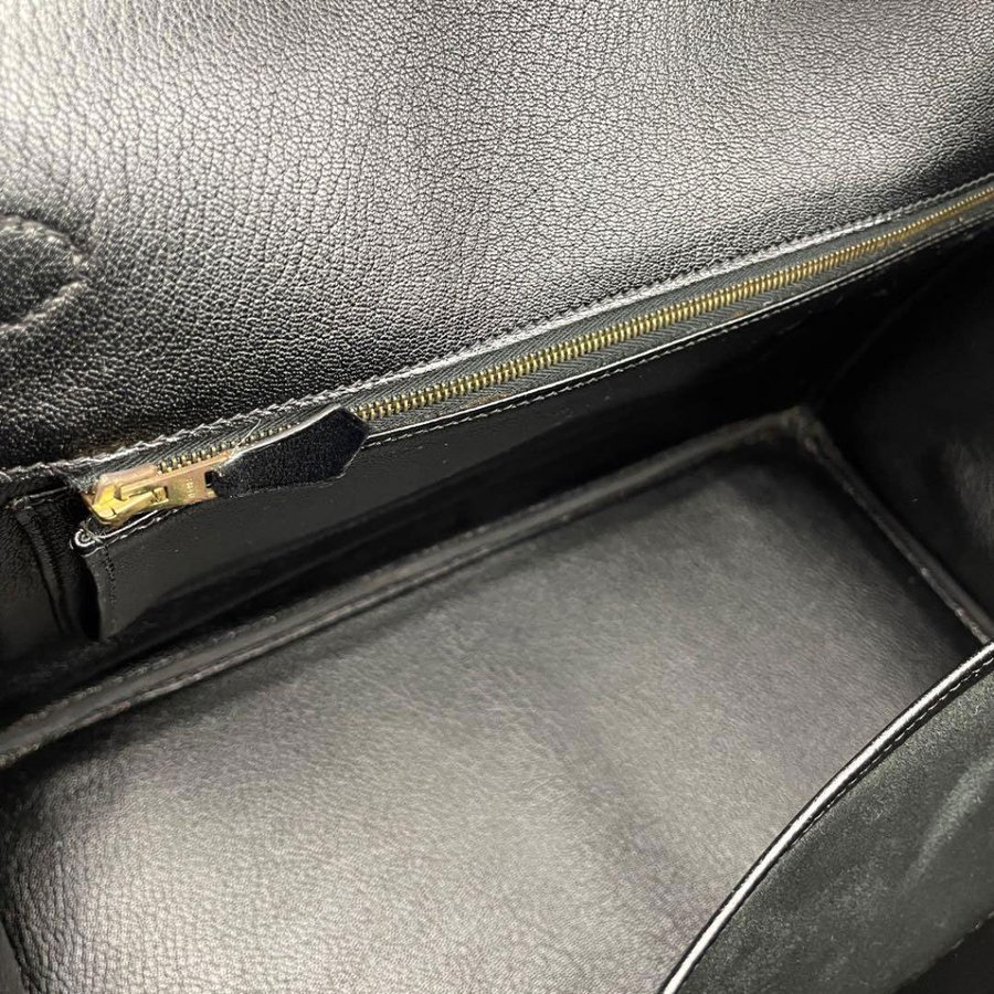 HERMES エルメス ハンドバッグ バーキン35 ボックスカーフ ブラック ゴールド金具 □F刻印