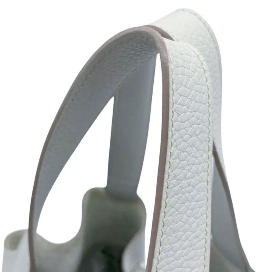 HERMES エルメス ピコタンロックMM ハンドバッグ トリヨンクレマンス パールグレー シルバー金具 □Q刻印