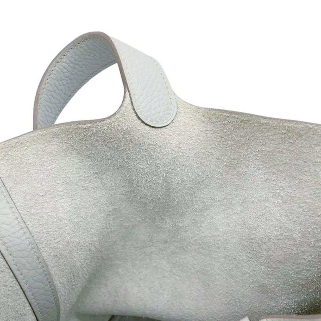 HERMES エルメス ピコタンロックMM ハンドバッグ トリヨンクレマンス パールグレー シルバー金具 □Q刻印
