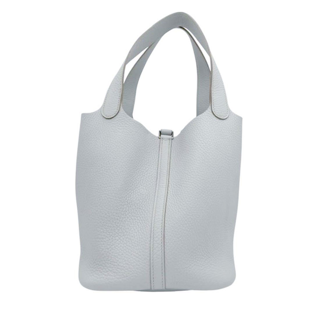 HERMES エルメス ピコタンロックMM ハンドバッグ トリヨンクレマンス パールグレー シルバー金具 □Q刻印