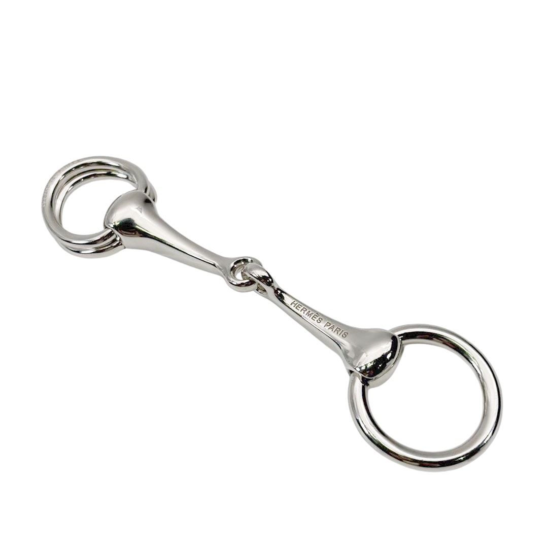 HERMES エルメス スカーフリング90 モール パラディウム シルバー