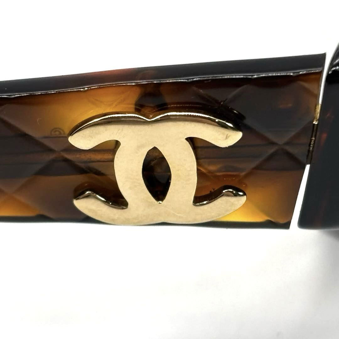 CHANEL シャネル レディース サングラス マトラッセ ココマーク べっ甲柄 ブラウン/ゴールド金具 0005 80