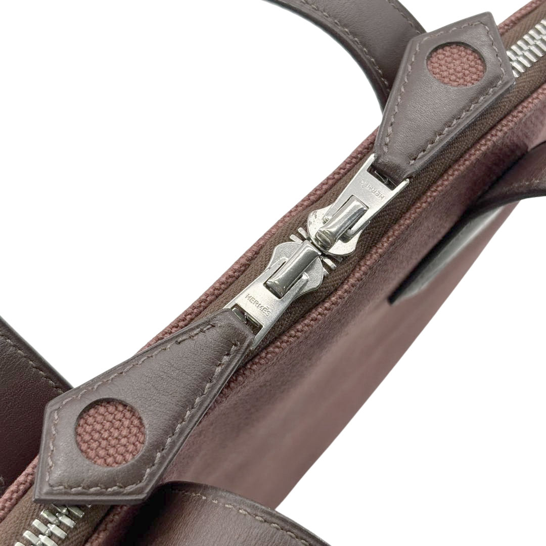 HERMES エルメス トートバッグ サックイブーMM トワルアッシュ ヴォースイフト ハバナ/エベンヌ □I刻印