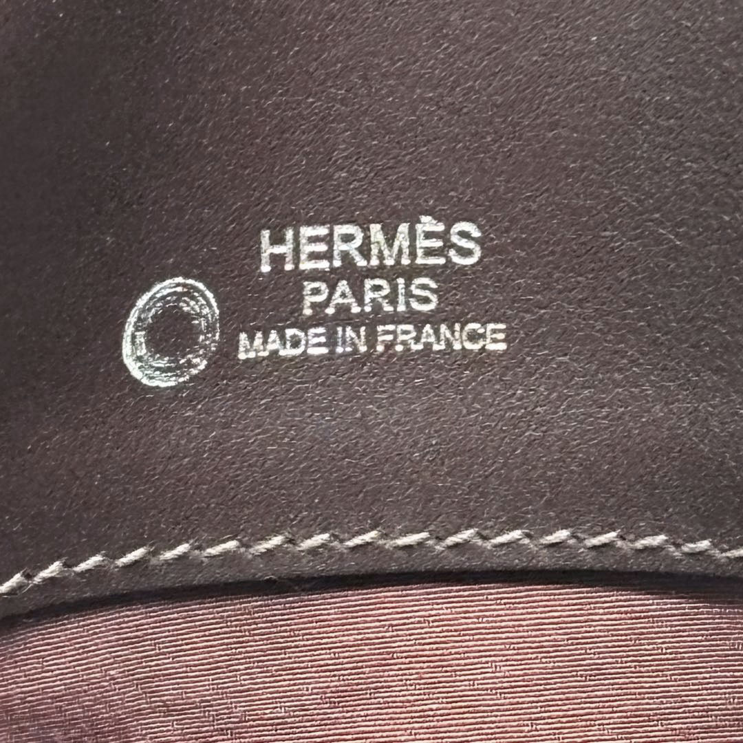 HERMES エルメス トートバッグ サックイブーMM トワルアッシュ ヴォースイフト ハバナ/エベンヌ □I刻印