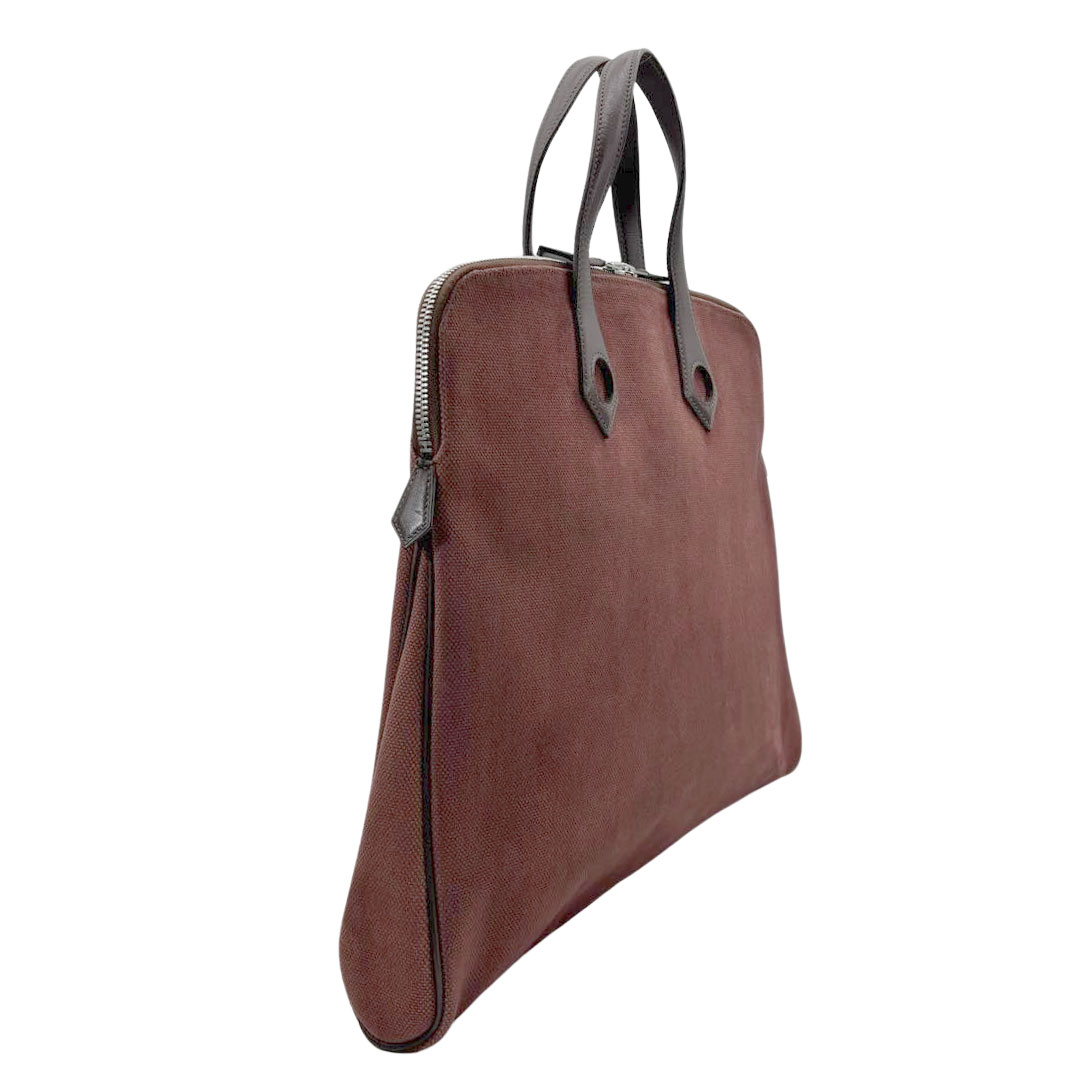 HERMES エルメス トートバッグ サックイブーMM トワルアッシュ ヴォースイフト ハバナ/エベンヌ □I刻印