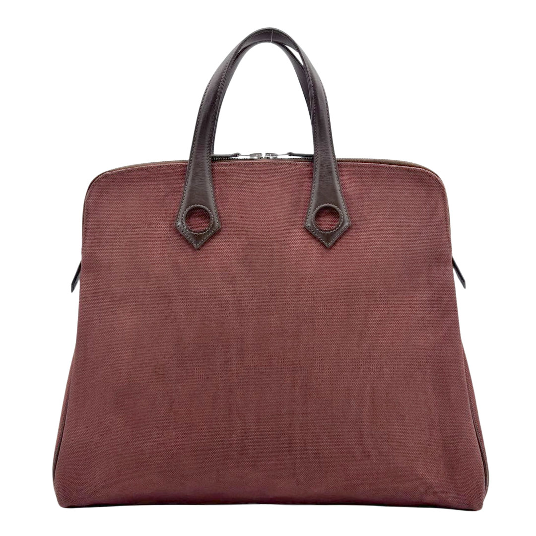 HERMES エルメス トートバッグ サックイブーMM トワルアッシュ ヴォースイフト ハバナ/エベンヌ □I刻印