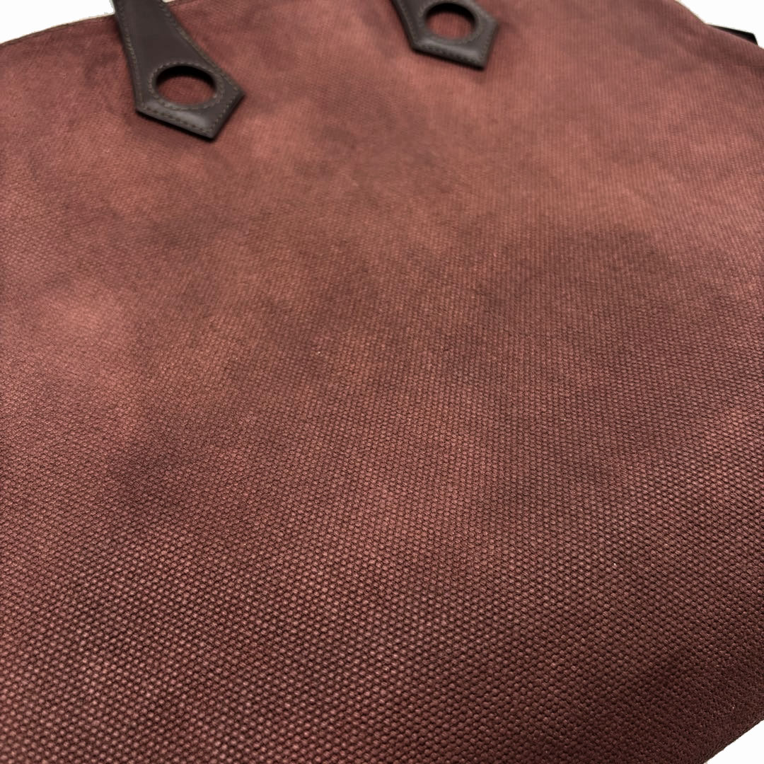 HERMES エルメス トートバッグ サックイブーMM トワルアッシュ ヴォースイフト ハバナ/エベンヌ □I刻印