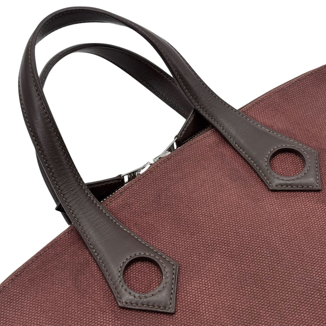 HERMES エルメス トートバッグ サックイブーMM トワルアッシュ ヴォースイフト ハバナ/エベンヌ □I刻印