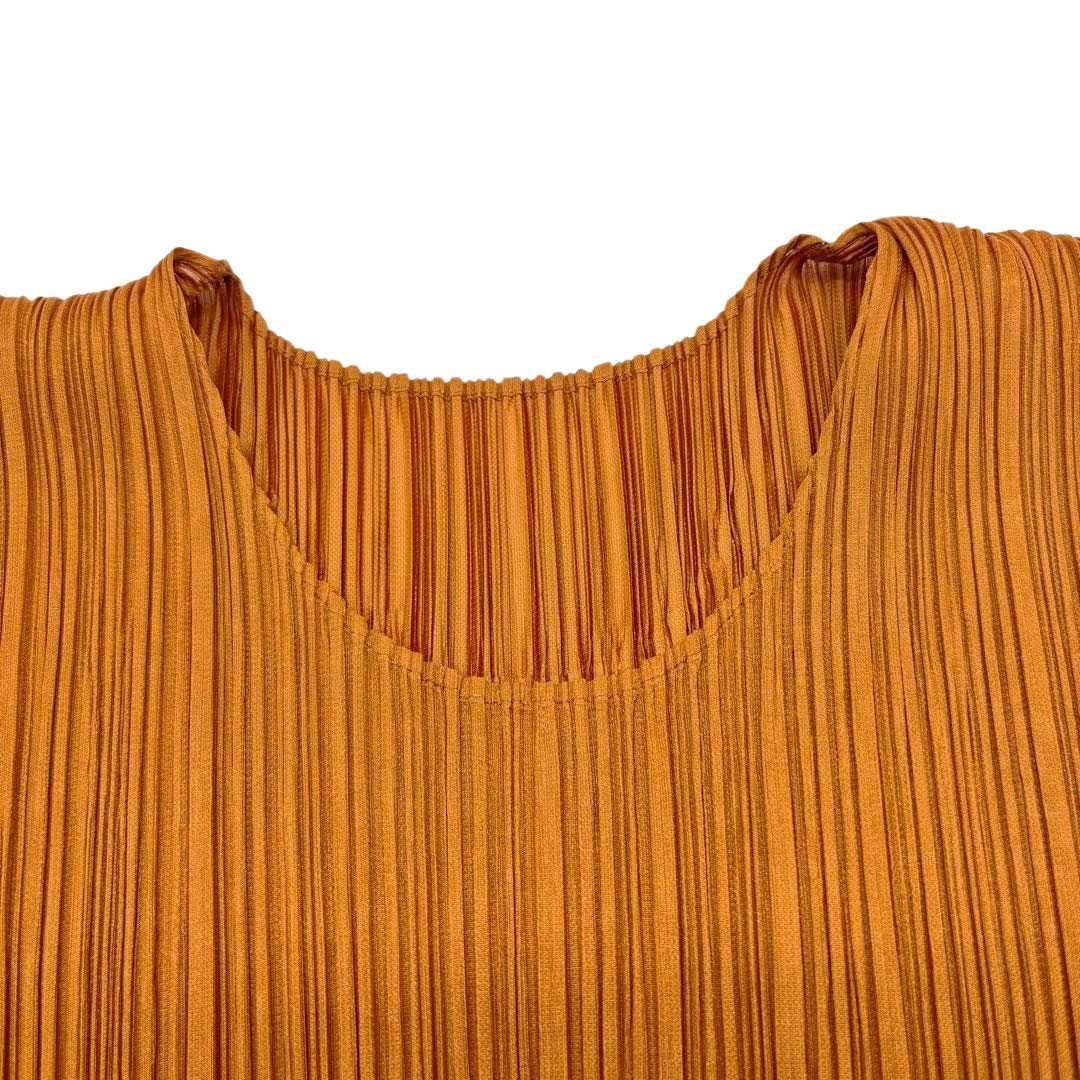 プリーツプリーズ　カットソー　半袖　トップス　ブラウン　サイズ3　L相当 PLEATS PLEASE ISSEY MIYAKE - プリーツプリーズ カットソー 半袖