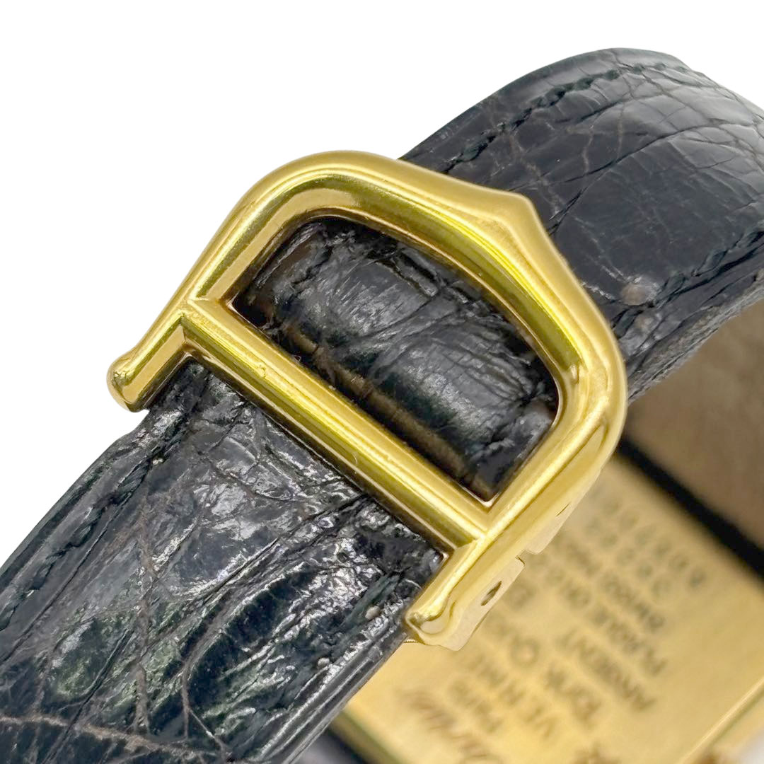 Cartier カルティエ レディース腕時計 マストタンクSM アラビア文字盤 QZ 925/レザー ゴールド/ブラック W1002954 5057001