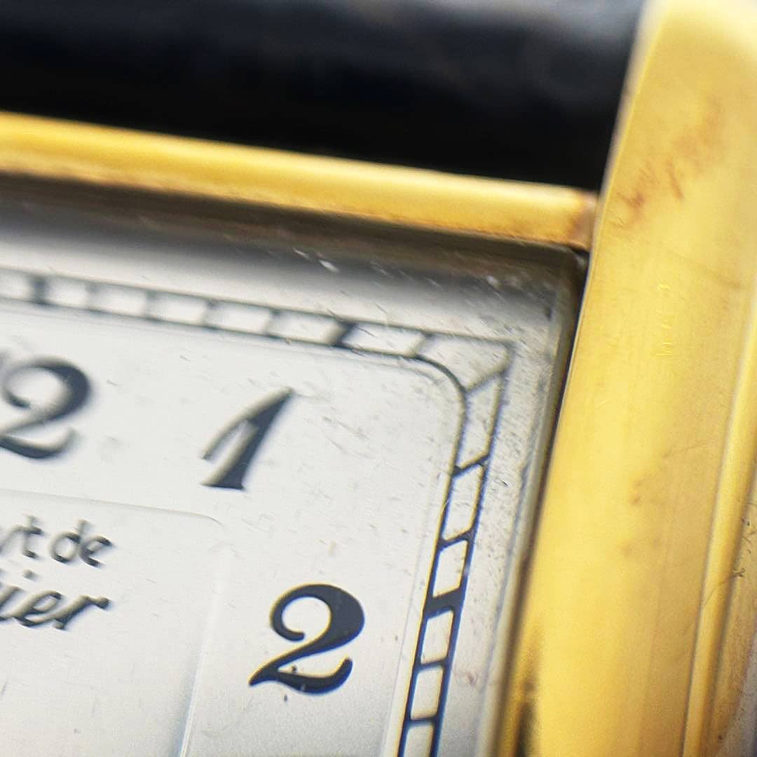 Cartier カルティエ レディース腕時計 マストタンクSM アラビア文字盤 QZ 925/レザー ゴールド/ブラック W1002954 5057001