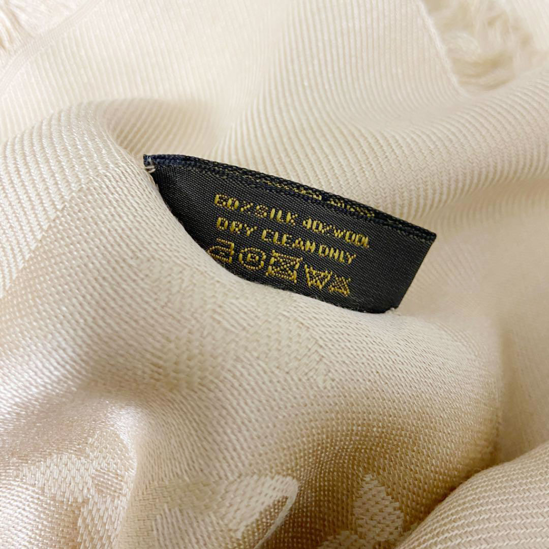 LOUIS VUITTON ルイヴィトン モノグラム・ショール デュンヌ(ベージュ) シルク ウール M71360