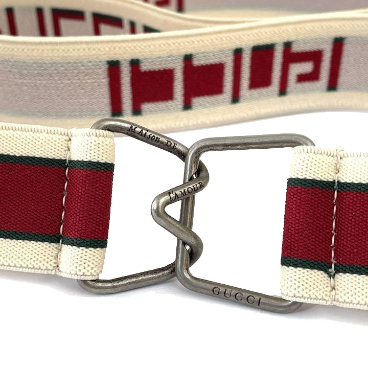 GUCCI グッチ エラスティックベルト メンズ フック式 シェリーライン GUCCI グッチ エラスティックベルト メンズ フック式 シェリー