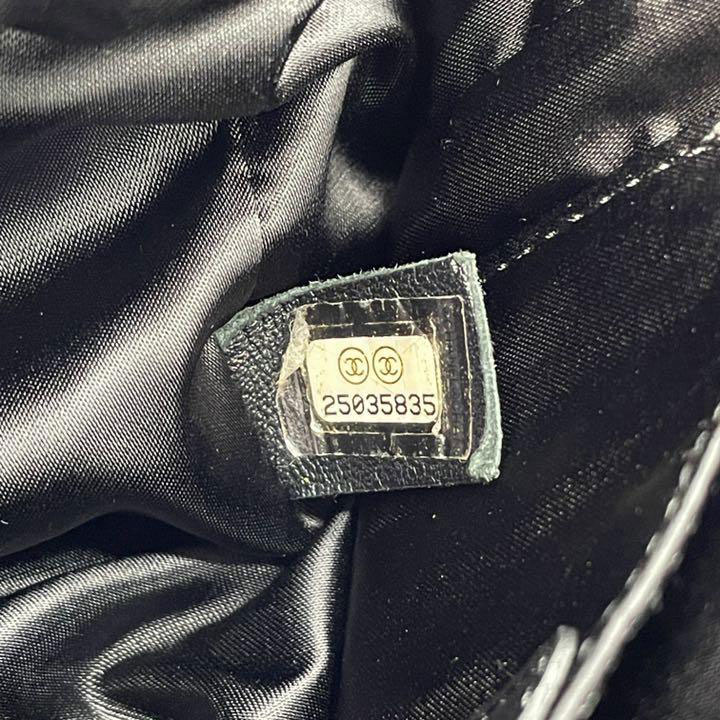 CHANEL シャネル ミニリュックサック バックパック プールトゥ グリッター ターンロック ブラック シルバー金具 25番台 A91986