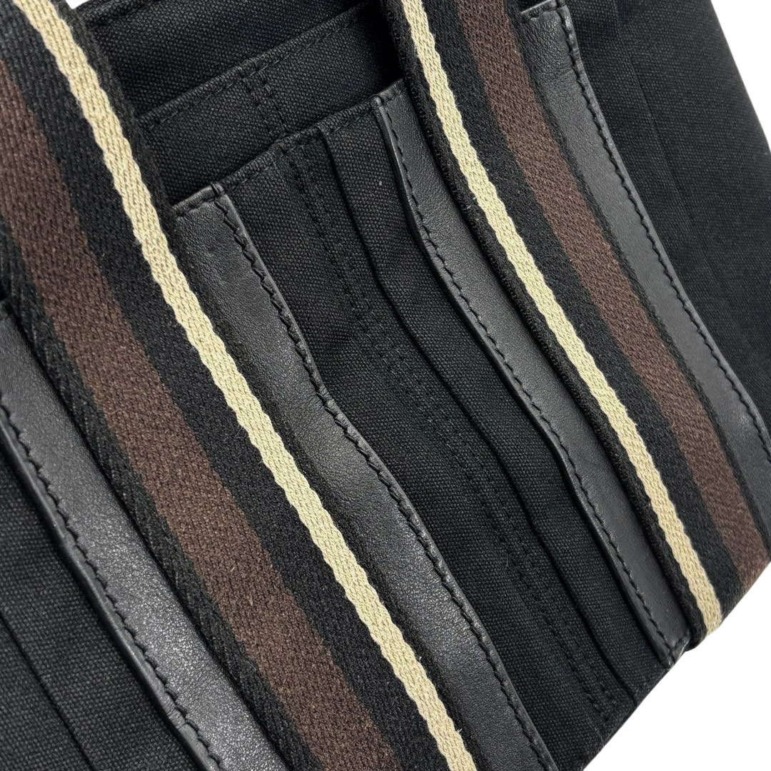 HERMES エルメス トートバッグ トロカホリゾンタルPM キャンバス/レザー ブラック