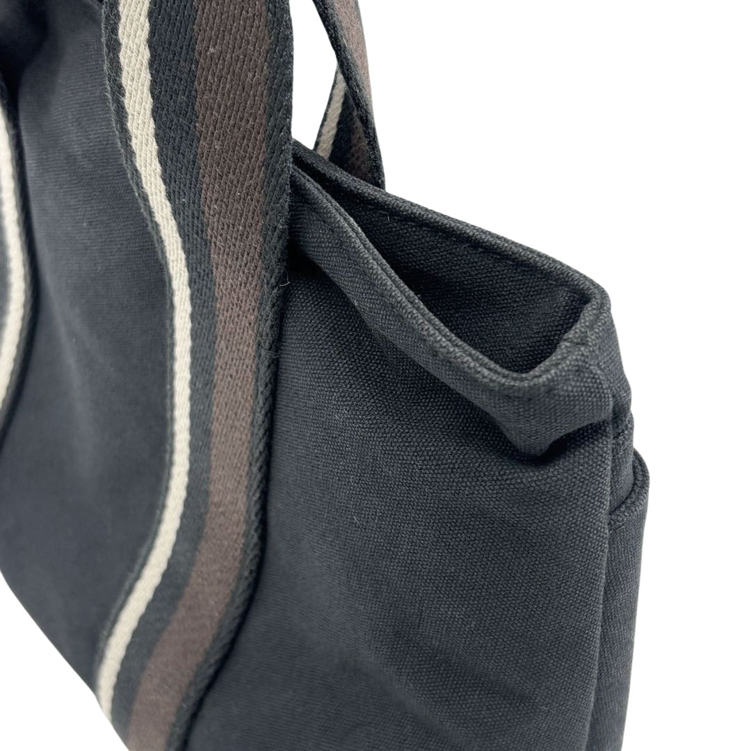 HERMES エルメス トートバッグ トロカホリゾンタルPM キャンバス/レザー ブラック