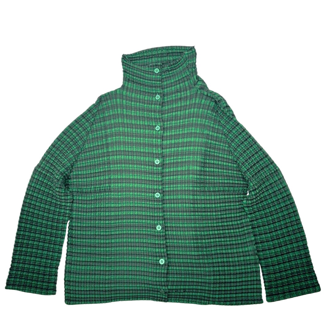 me ISSEY MIYAKE ミーイッセイミヤケ プリーツ 長袖ブラウス チェック