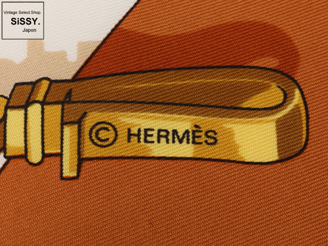 HERMES エルメス カレ90 スカーフ 「Memoire d’Hermes」 シルク ブラウン系マルチカラー