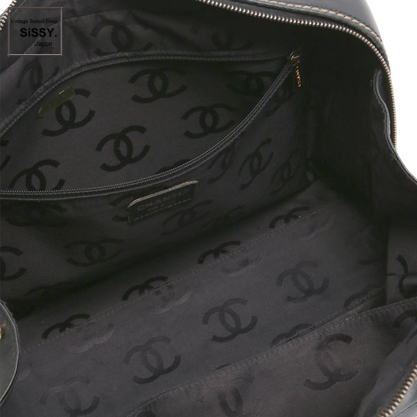 ■シャネル■ ボストンバッグ ワイルドステッチ レザー ブラック 【CHANEL】