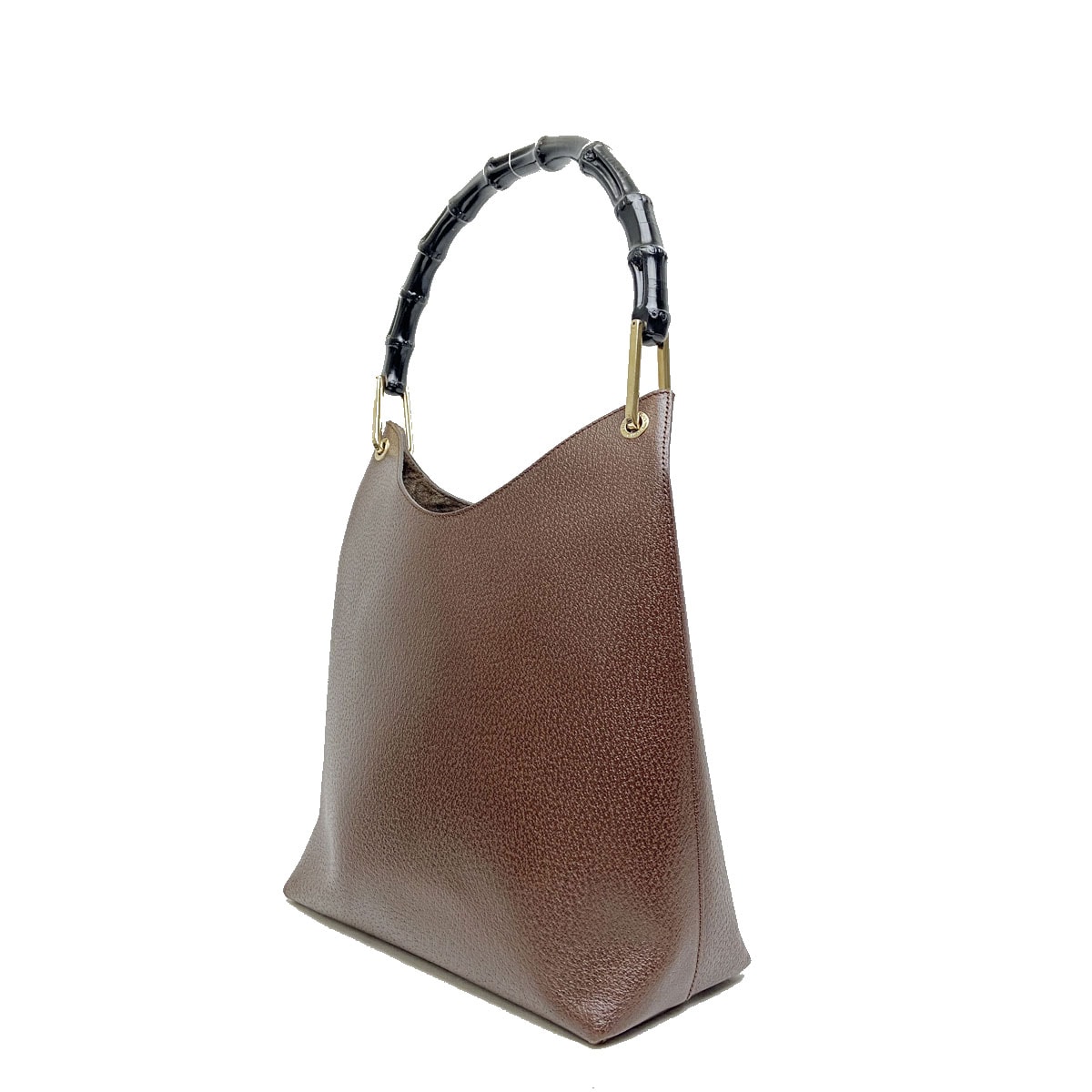 ★送料関税込★GUCCI ブラウン バンブー バケットバッグ □グッチ□ バンブー ショルダーバッグ レザー ブラウン 001