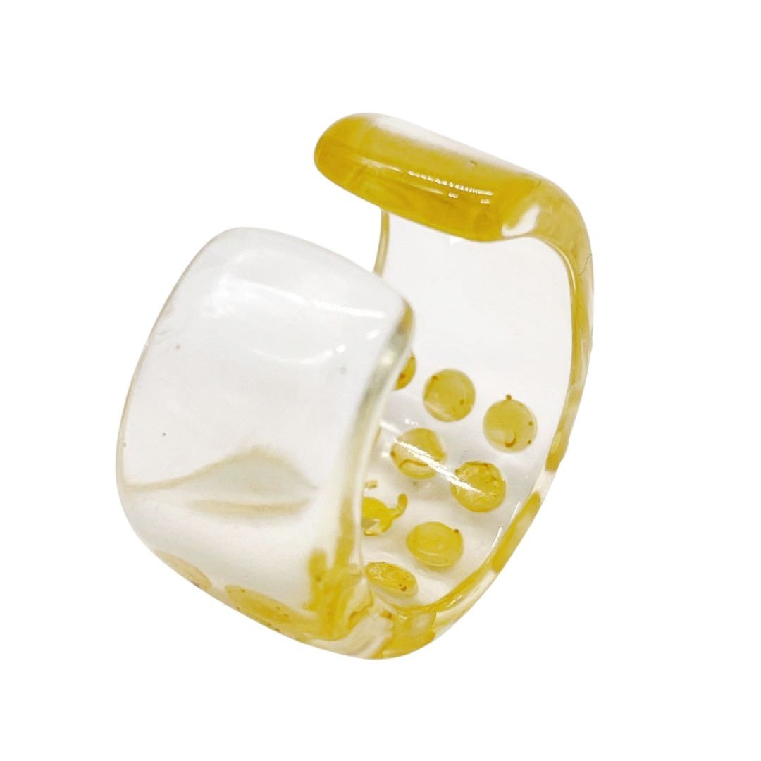 CHANEL シャネル リング 指輪 フェイクパール ココマーク プラスチック クリア 約14号